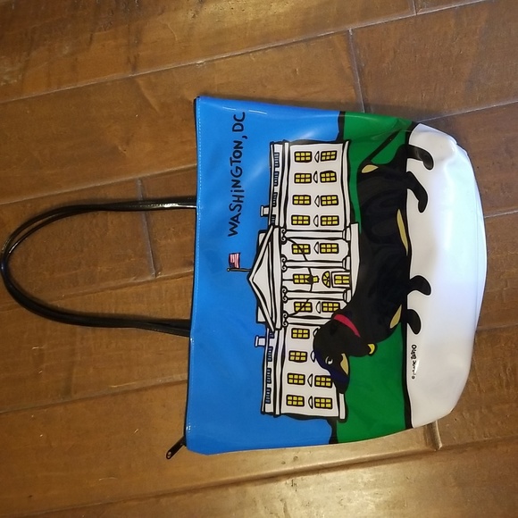 Marc Tetro NYC Medium Zip Daschsund Tote Washington Dc - Picture 8 of 16